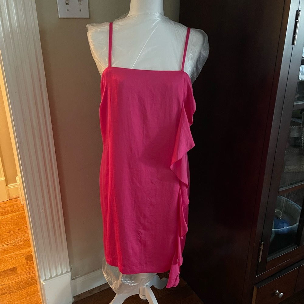 NWOT INC hot pink slip/ strapless dress